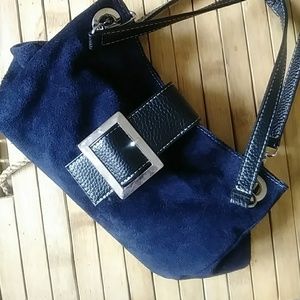 Navy blue faux suede purse/handbag